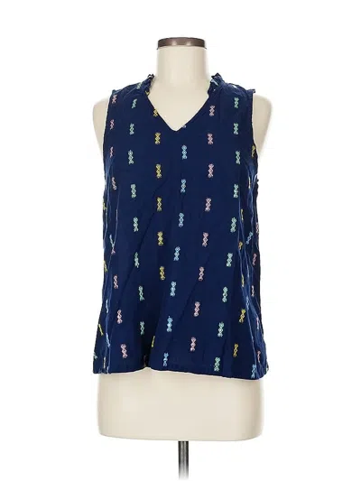 Pre-owned St. John's Bay Sleeveless Blouse In Blue