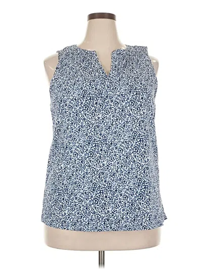 Pre-owned St. John's Bay Sleeveless Blouse In Blue