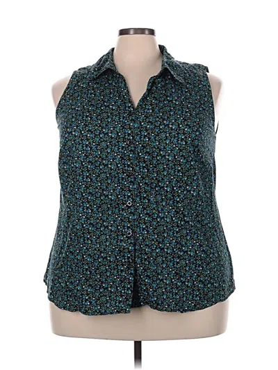 Pre-owned St. John's Bay Sleeveless Blouse In Blue