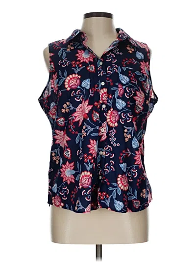 Pre-owned St. John's Bay Sleeveless Blouse In Blue