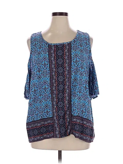 Pre-owned St. John's Bay Sleeveless Blouse In Blue