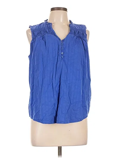 Pre-owned St. John's Bay Sleeveless Blouse In Blue