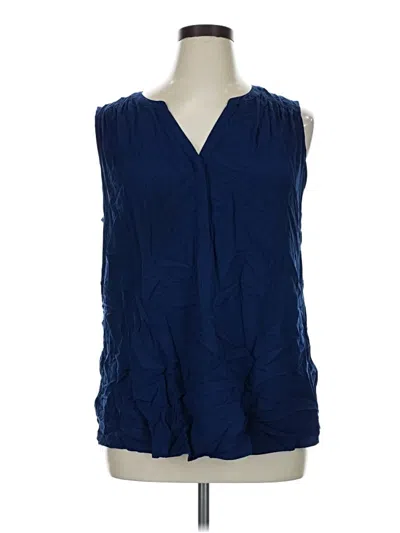 Pre-owned St. John's Bay Sleeveless Blouse In Blue