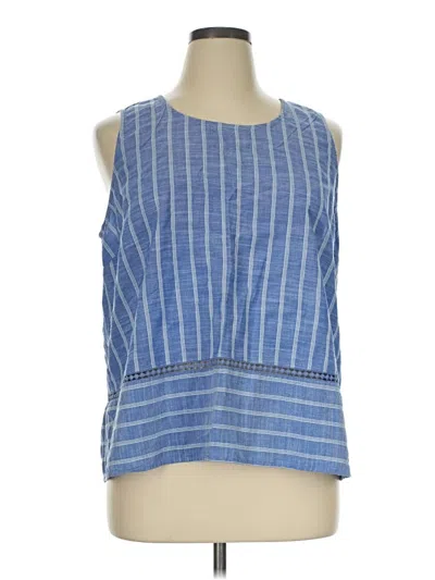 Pre-owned St. John's Bay Sleeveless Blouse In Blue