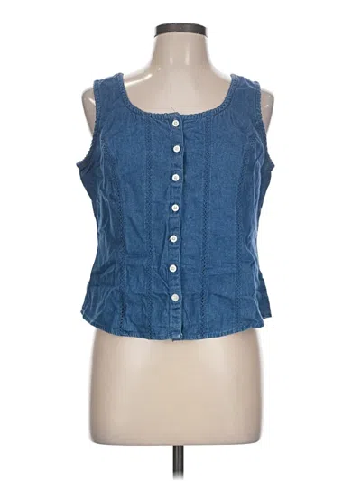 Pre-owned St. John's Bay Sleeveless Blouse In Blue