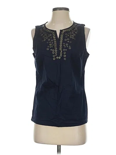 Pre-owned St. John's Bay Sleeveless Blouse In Blue
