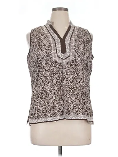 Pre-owned St. John's Bay Sleeveless Blouse In Brown