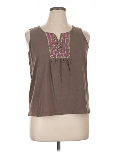 Pre-owned St. John's Bay Sleeveless Blouse In Brown