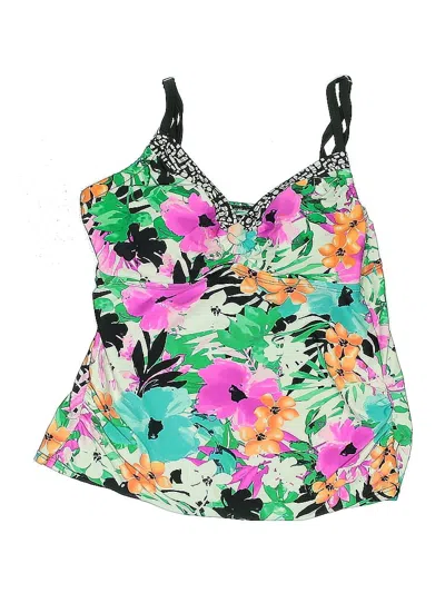 Pre-owned St. John's Bay Sleeveless Blouse In Green