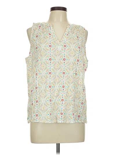 Pre-owned St. John's Bay Sleeveless Blouse In Ivory