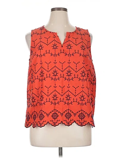 Pre-owned St. John's Bay Sleeveless Blouse In Orange