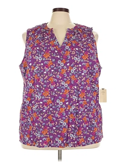 Pre-owned St. John's Bay Sleeveless Blouse In Purple