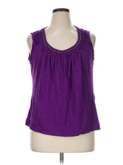 Pre-owned St. John's Bay Sleeveless Blouse In Purple