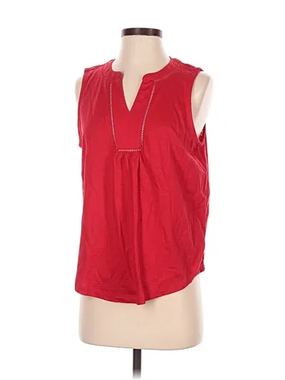 Pre-owned St. John's Bay Sleeveless Blouse In Red