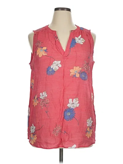 Pre-owned St. John's Bay Sleeveless Blouse In Red