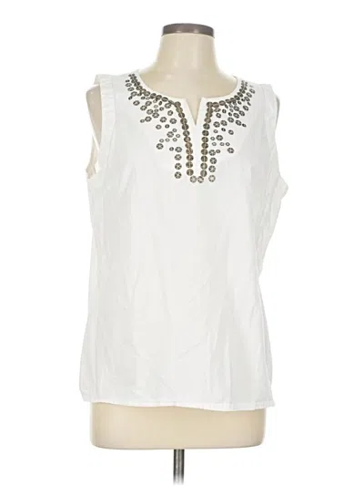 Pre-owned St. John's Bay Sleeveless Blouse In White