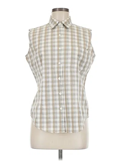 Pre-owned St. John's Bay Sleeveless Button Down Shirt In White