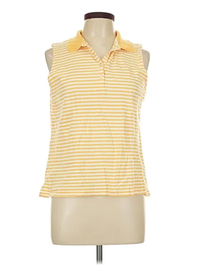 Pre-owned St. John's Bay Sleeveless Button Down Shirt In Yellow
