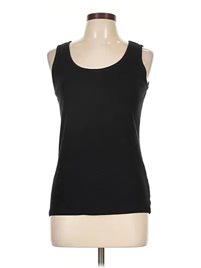Pre-owned St. John's Bay Sleeveless Top Black Scoop Neck Tops