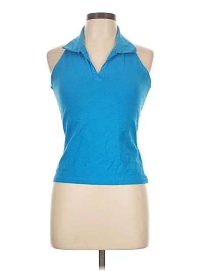 Pre-owned St. John's Bay Sleeveless Top Blue Halter Neckline Tops