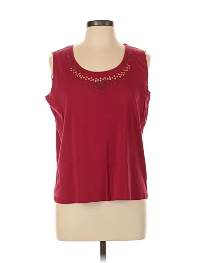 Pre-owned St. John's Bay Sleeveless Top Burgundy Scoop Neck Tops