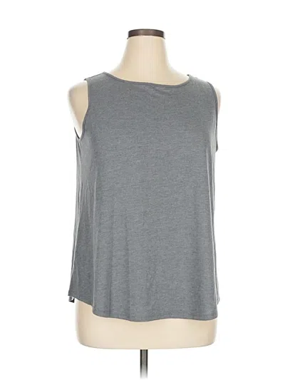 Pre-owned St. John's Bay Sleeveless Top Gray Cold Shoulder Neckline Tops