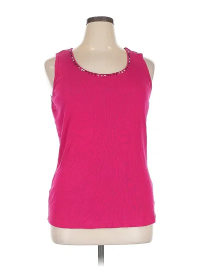 Pre-owned St. John's Bay Sleeveless Top Pink Scoop Neck Tops