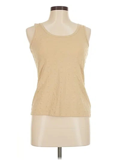 Pre-owned St. John's Bay Sleeveless Top Tan Scoop Neck Tops In Brown