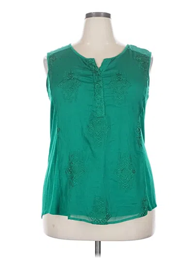 Pre-owned St. John's Bay Sleeveless T-shirt In Green
