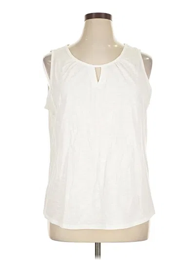 Pre-owned St. John's Bay Sleeveless T-shirt In White