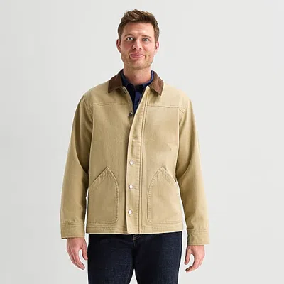 St. John's Bay Barn Mens Midweight Shirt Jacket In Beige