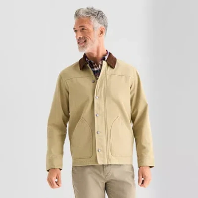 St. John's Bay Barn Mens Midweight Shirt Jacket In Brown