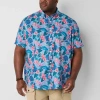 St. John's Bay Breathable Performance Mens Easy-on + Easy-off Short Sleeve Classic Fit Big And Tall  In Multi