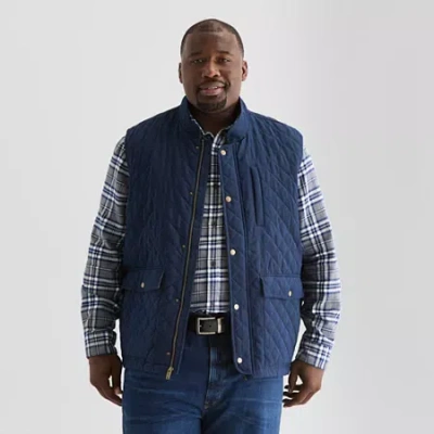 St. John's Bay Brushed Quilted Mens Heavyweight Plus Quilted Vest In Blue