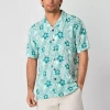 St. John's Bay Button-down Mens Short Sleeve Breathable Camp Shirt In Green
