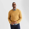 St. John's Bay Cable Mens Crew Neck Long Sleeve Pullover Sweater In Yellow