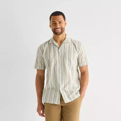 St. John's Bay Camp Mens Short Sleeve Camp Shirt In Multi