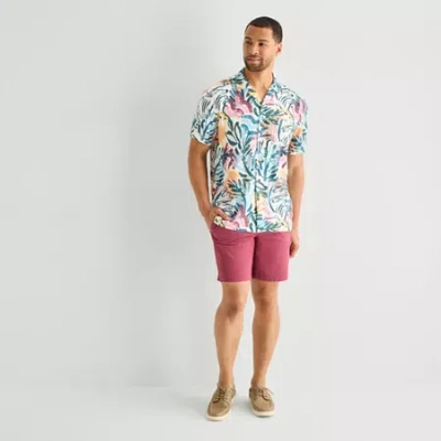 St. John's Bay Camp Mens Short Sleeve Camp Shirt In Multi