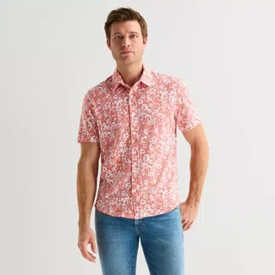 St. John's Bay Camp Mens Short Sleeve Classic Fit Button-down Shirt In Multi