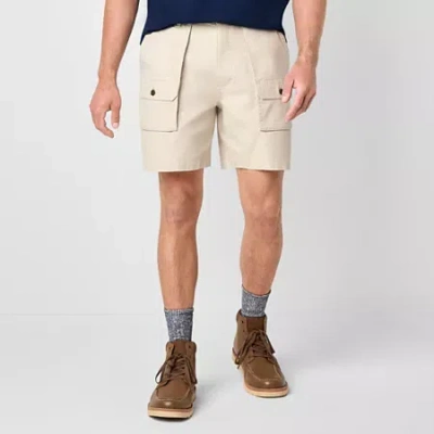 St. John's Bay Canvas Hiking Mens 7" Cargo Short In Neutral