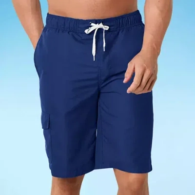 St. John's Bay Cargo Mens Big And Tall Drawstring Waist Swim Trunks In Blue