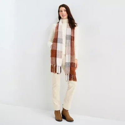 St. John's Bay Chenille Scarf In White