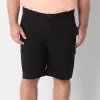 St. John's Bay Comfort Waist 10" & 11" Mens Big And Tall Stretch Fabric Cargo Short In Black