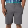 St. John's Bay Comfort Waist 10" & 11" Mens Big And Tall Stretch Fabric Chino Short In Gray