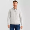 St. John's Bay Cozy Polo Mens Long Sleeve Pullover Sweater In Gray