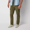 St. John's Bay Dexterity Mens Adaptive Stretch Fabric Easy-on + Easy-off Straight Fit Cargo Pant In Green