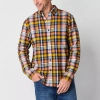 St. John's Bay Dexterity Mens Easy-on + Easy-off Long Sleeve Adaptive Classic Fit Flannel Shirt In Multi