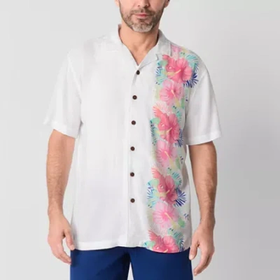 ST. JOHN'S BAY ST. JOHN'S BAY DEXTERITY MENS EASY-ON + EASY-OFF SHORT SLEEVE ADAPTIVE CAMP SHIRT