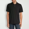 St. John's Bay Dexterity Premium Stretch Mens Classic Fit Easy-on + Easy-off Adaptive Short Sleeve P In Black