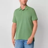 St. John's Bay Dexterity Premium Stretch Mens Classic Fit Easy-on + Easy-off Adaptive Short Sleeve P In Green